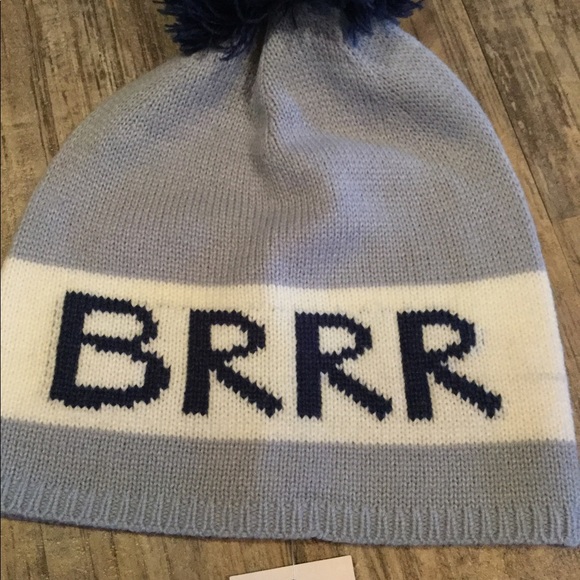 NWT Kate Spade Blue Knit Brrr Pompom Beanie Hat - Picture 8 of 8